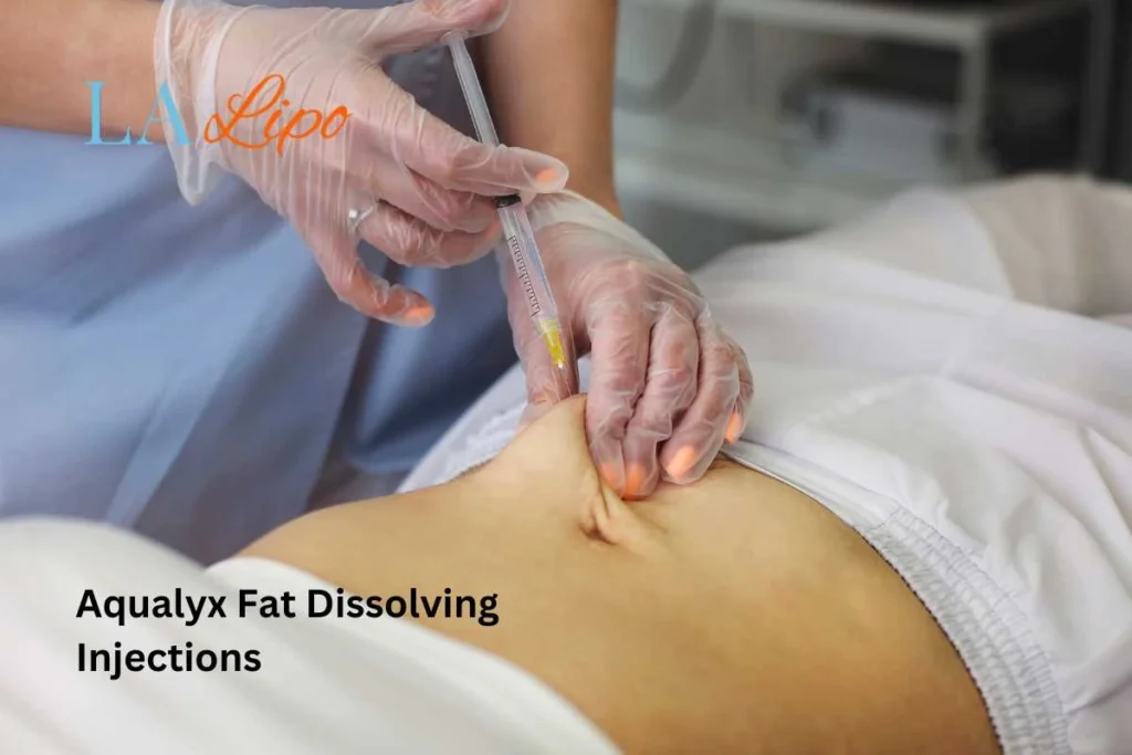 woman having fat dissolving injections Llanelli in the stomach