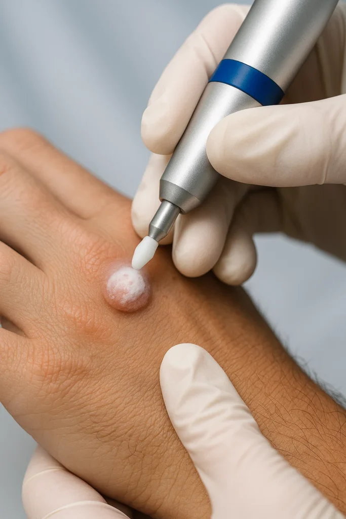 example of wart removal Llanelli using cryopen