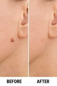 Skin tags removal Llanelli before and after