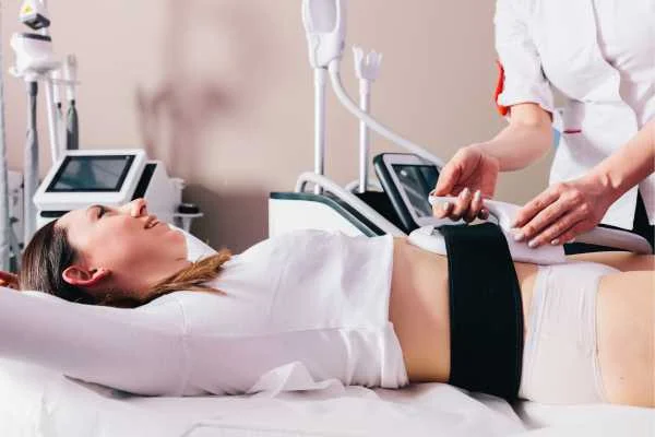 woman having body sculpting to help improve her body image and her mental health Llanelli