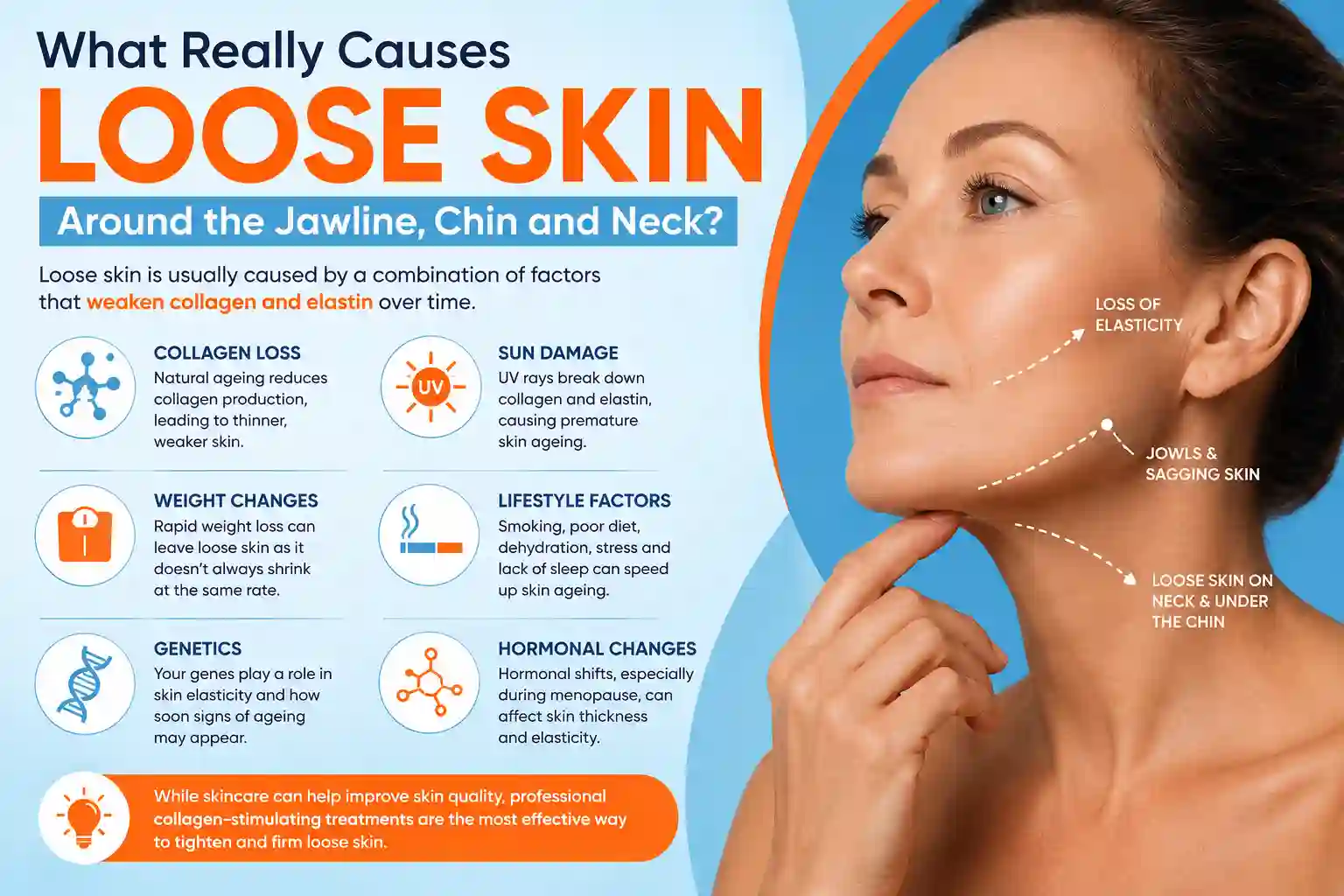 What Really Causes Loose Skin Around the Jawline, Chin and Neck Llanelli?